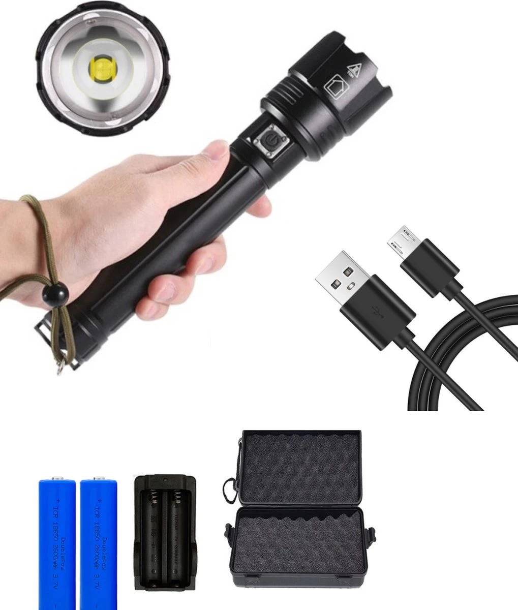 DrPhone LED Pro 02 - Lampe De Poche LED XHP 90 Strong - Lampe De Poche - Zoom / Arrière - DrPhone De Batterie - Étanche / étanche - Antidéflagrant - Zwart 3 DrPhone LED Pro 02 - Lampe De Poche LED XHP 90 Strong - Lampe De Poche - Zoom / Arrière - DrPhone De Batterie - Étanche / étanche - Antidéflagrant - Zwart – Image 2