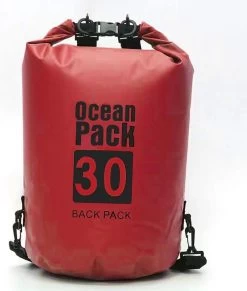 Nixnix Waterproof Bag - Dry Bag - 30L - Rouge - Ocean Pack - Dry Sack - Survie Plein Air Backpack - Sacs Secs - Boat Bag - Sailing Bag