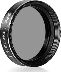 Filtre Lunaire Slokey SkyWays 1,25 Pouces 13% Pro Pour Oculaires De Télescope D'astronomie, Réduit La Luminosité Et Améliore Le Contraste Lors De L'observation De La Lune Et De Vénus.
