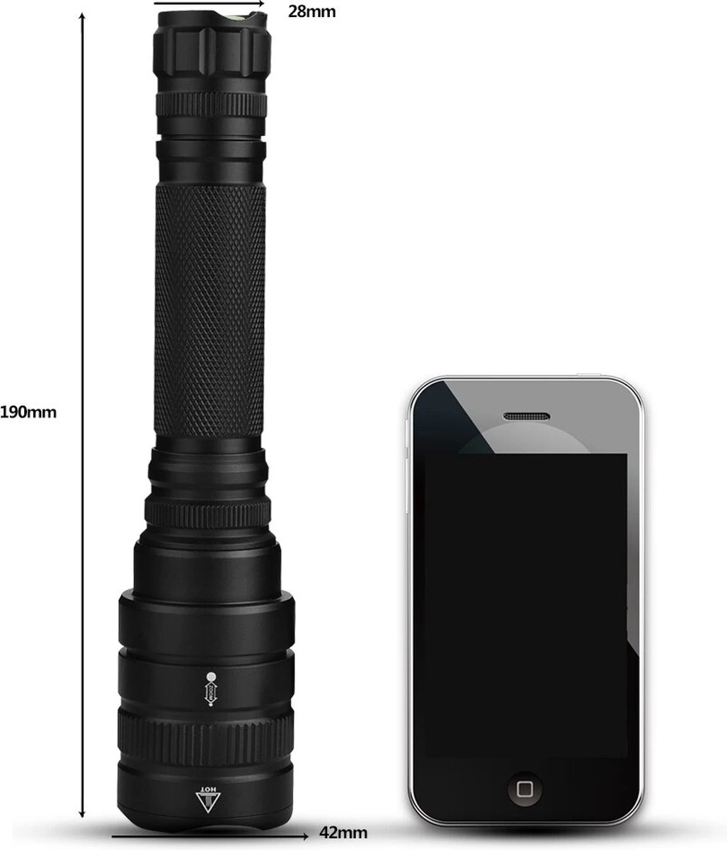 DrPhone LED Pro 01 - Lampe De Poche LED XHP 70 Strong - Lampe De Poche - Zoom / Arrière - DrPhone De Batterie - Étanche / étanche - Antidéflagrant - Zwart 20 DrPhone LED Pro 01 - Lampe De Poche LED XHP 70 Strong - Lampe De Poche - Zoom / Arrière - DrPhone De Batterie - Étanche / étanche - Antidéflagrant - Zwart – Image 18