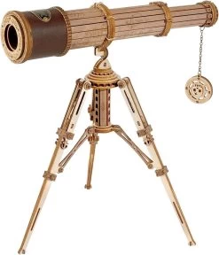 ROKR Puzzle En Bois 3D Télescope Monoculaire Construction De Modèles En Bois Cadeaux Scientifiques Pour Adultes Et Enfants De Plus De 14 Ans, 314 Pièces, Télescope Monoculaire