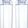 Bouteille D'eau En Carton De Lait Transparent 2 Pièces, Bouteille D'eau Transparente, Bouteille D'eau En Carton De Lait, 500 Ml, Carton De Lait Réutilisable