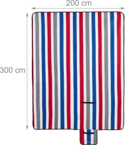 Couverture De Pique-nique Relaxdays - 200 X 300 Cm - Couverture D'extérieur - Douce - Imperméable - à Rayures -Magasin D'Équipement De Plein Air 1039x1200 2
