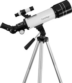 Earkings Télescope Stargazer 70/400 Mm Pour Enfants, Débutants Et Avancés – Comprend Un Trépied, Un Sac De Rangement, Deux Objectifs 25 Mm Et 10 Mm Et Un Objectif Barlow, Un Support De Téléphone Pour Photos – Grossissement F/5,7