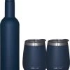 Scanpan - Coffret Cadeau Bouteille à Vin + 2 Tasses 2GO Oxfort Blue - Gourde Double Paroi + 2 Gobelets Double Paroi -Magasin D'Équipement De Plein Air 1047x1200