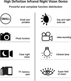 DrPhone Monoculaire Vision Nocturne 720P - 5X35 - Vision Nocturne Optique Numérique - Infrarouge HD Avec Photo/Vidéo Enregistrement/Lecture/Fonction - Zwart -Magasin D'Équipement De Plein Air 1049x1200