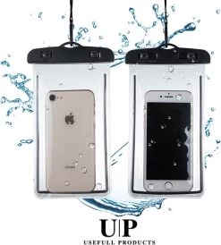 UsefullProducts Étuis étanches Pour Housses De Téléphone Transparent/ Zwart - Étui Pour Téléphone Sous-marin - Convient à Tous Les Smartphones - Également Pour Passeport Et Cartes De Débit - Poche étanche Pour Téléphone