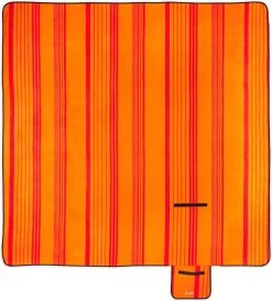 Couverture De Pique-nique Relaxdays - 200x200 - Couverture Polaire - Tapis D'extérieur - Orange Rouge - Rayé -Magasin D'Équipement De Plein Air 1084x1200 1