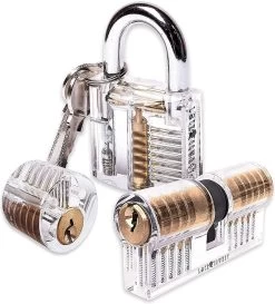 LOCK COWBOY Set De Crochetage De 30 Pièces Avec 3 Cadenas D'entraînement Transparents + Set De Choix De Cadenas Au Format Carte De Crédit Par LockCowboy + Guide D'ouverture De Cadenas Pour Débutants Et Professionnels. -Magasin D'Équipement De Plein Air 1084x1200