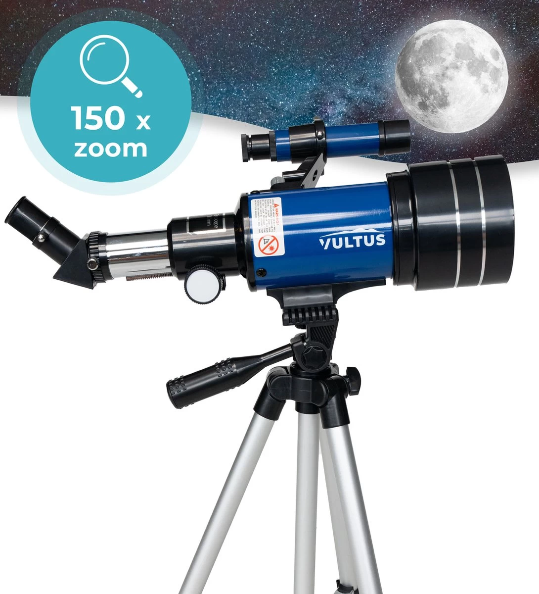 Télescope Vultus - Grossissement 150x - Stargazer Pour Enfants/ Débutants Et Adultes - Comprend Trépied Et Sac De Transport - Vultus 30070 - Blauw