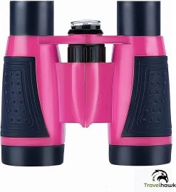 Donkersstuff - Jumelles Pour Enfants - Jumelles Compactes - Etanches - Avec Tour De Cou - Pour Observer Les Oiseaux, Jouer Dehors, Théâtre - Rose