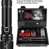 Lampe De Poche Tactique Ultra Puissante - 10000 Lumens - Rechargeable Par USB - 5 Modes D'éclairage - Pour Panne D'énergie/catastrophe Camping, Randonnée, Urgence (batterie 26650) [Classe énergétique A+++] - Étanche IP-67 - Plein Air Avec étui -Magasin D'Équipement De Plein Air 1104x1200 3