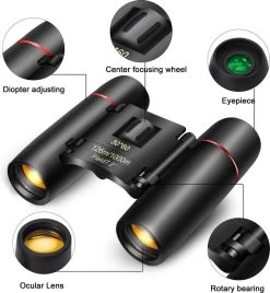 Mini Jumelles Compactes DrPhone V7 -30x60mm - Pour Adultes / Enfants / Voyages / Observation Des Vogels / Randonnée Etc. - Zwart -Magasin D'Équipement De Plein Air 1106x1200