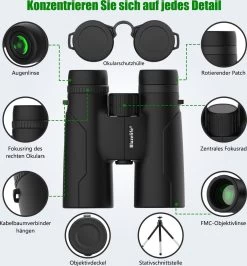 Jumelles Blazelife - 12x42 - BAK-4 - Jumelles D'observation Des Oiseaux - Résistantes à L'eau - Jumelles Compactes - Avec Sac De Transport, Chiffon De Nettoyage Et Tour De Cou - Zwart -Magasin D'Équipement De Plein Air 1114x1200 1