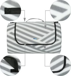 Couverture De Pique-nique Relaxdays 200x300 - Couverture Polaire Xxl - Couverture De Pique-nique Imperméable - Couverture D'extérieur