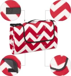 Relaxdays Couverture De Pique-nique Zigzag - Rouge-blanc - Serviette De Pique-nique - 200x200 - Serviette De Plage - Polaire -Magasin D'Équipement De Plein Air 1117x1200 16