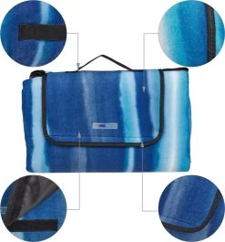 Relaxdays Couverture De Pique-nique XXL - Rayé Bleu - Couverture De Pique-nique 200x200 Cm - Serviette De Plage -Magasin D'Équipement De Plein Air 1118x1200 8