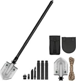 Pelle De Survie - Set Complet De Pelle Multifonctionnelle - Équipement De Haute Qualité - Avec Pochette De Rangement - Avec Scie à Corde - Avec Hauban