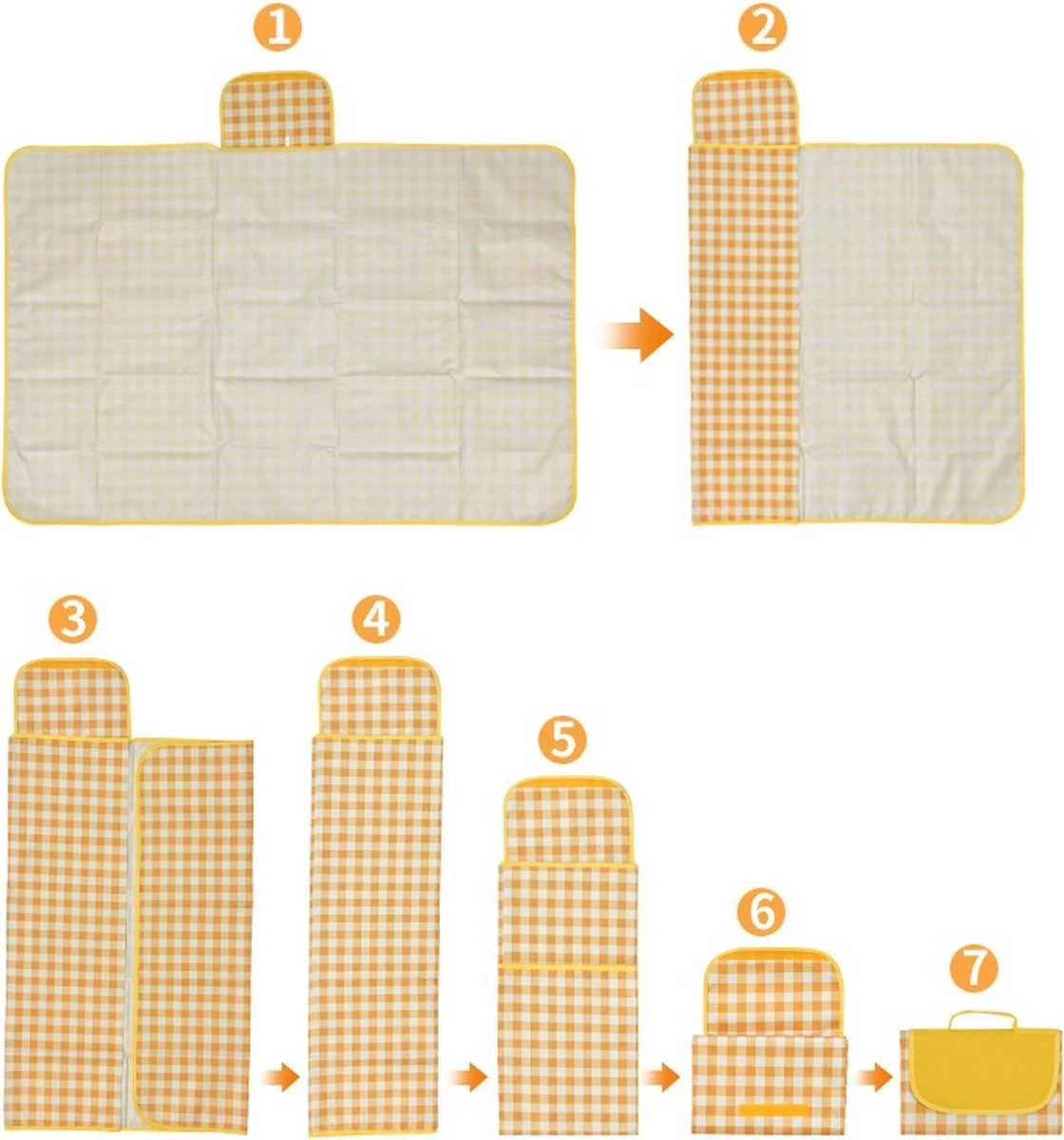 Tapis De Couverture De Pique-nique à Carreaux Jaunes 150 Par 200 Cm Pour Couverture De Pique-nique Pique-nique Imperméable 5 Tapis De Couverture De Pique-nique à Carreaux Jaunes 150 Par 200 Cm Pour Couverture De Pique-nique Pique-nique Imperméable – Image 3