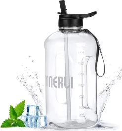 Bouteille D'eau, Bouteille D'eau De Sport 2,2 L Avec Marqueur De Temps De Motivation, Plastique Non Toxique, Bouteille De Boisson étanche Sans BPA, Pour Le Sport, Le Vélo, Le Camping