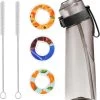 Kit De Démarrage Pour Bouteille D'eau Parfumée Kalaa Air - INCLUANT 3 Dosettes De Saveur Et 2 Brosses De Nettoyage - Sans BPA - Bouteille à Boire - Zwart 650ML -Magasin D'Équipement De Plein Air 1127x1200