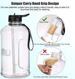 Bouteille D'eau, Bouteille D'eau De Sport 2,2 L Avec Marqueur De Temps De Motivation, Plastique Non Toxique, Bouteille De Boisson étanche Sans BPA, Pour Le Sport, Le Vélo, Le Camping -Magasin D'Équipement De Plein Air 1131x1200 3