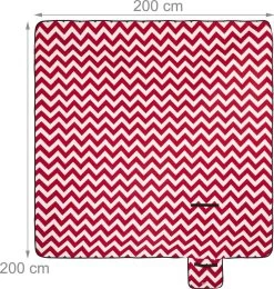 Relaxdays Couverture De Pique-nique Zigzag - Rouge-blanc - Serviette De Pique-nique - 200x200 - Serviette De Plage - Polaire -Magasin D'Équipement De Plein Air 1138x1200 2
