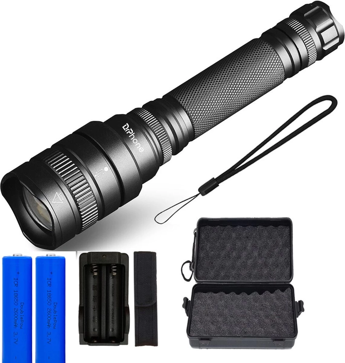 DrPhone LED Pro 01 - Lampe De Poche LED XHP 70 Strong - Lampe De Poche - Zoom / Arrière - DrPhone De Batterie - Étanche / étanche - Antidéflagrant - Zwart 4 DrPhone LED Pro 01 - Lampe De Poche LED XHP 70 Strong - Lampe De Poche - Zoom / Arrière - DrPhone De Batterie - Étanche / étanche - Antidéflagrant - Zwart – Image 2