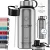 Gourde Bouteille Thermos Active Flask De Bemaxx Fitness, Isolée Sous Vide, Acier Inoxydable + 3 Fermetures, Sans Bpa, 1 L & 0,5 Litre, Bouteille D'eau Pour Le Bureau, Le Sport, L'école, Les Enfants, Le Vélo, L'extérieur, 950 Ml