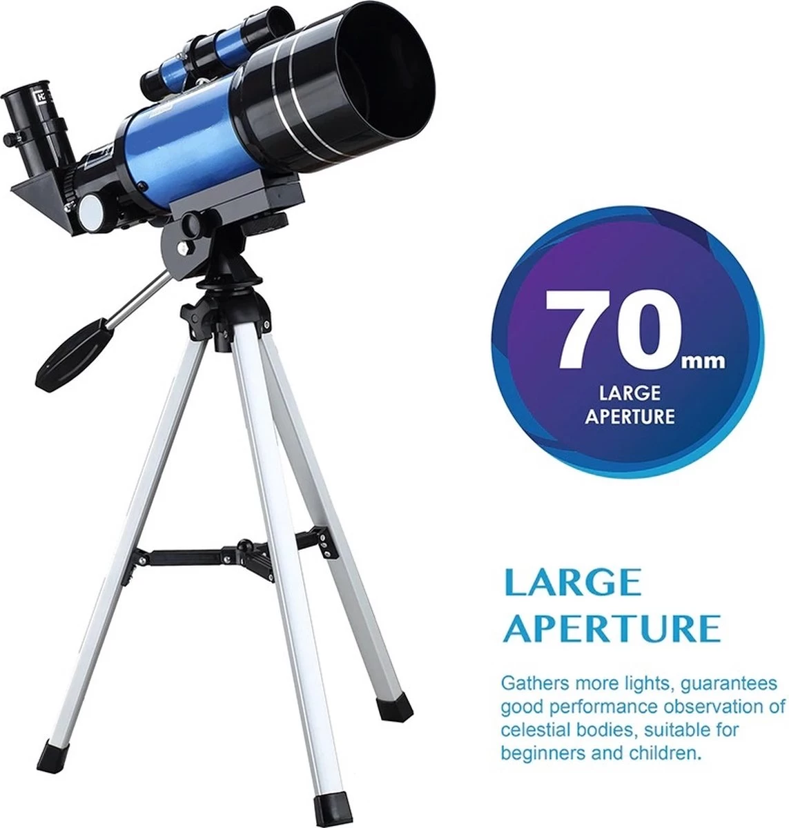 DrPhone SUPERNOVAX2 Junior Astronomical HD Télescope Portable - 300X70mm - Grossissement 150x - Monoculaire Avec Trépied Et Support De Téléphone - Convient Aux Débutants En Astronomie/ Enfants Et Adultes 10 DrPhone SUPERNOVAX2 Junior Astronomical HD Télescope Portable - 300X70mm - Grossissement 150x - Monoculaire Avec Trépied Et Support De Téléphone - Convient Aux Débutants En Astronomie/ Enfants Et Adultes – Image 8