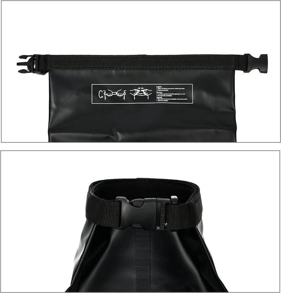 Decopatent® Waterproof Bag - Dry Bag - 5L - Ocean Pack - Dry Sack - Survie Plein Air Backpack - Sacs Secs - Sac De Bateau - Sac De Voile - Zwart 4 Decopatent® Waterproof Bag - Dry Bag - 5L - Ocean Pack - Dry Sack - Survie Plein Air Backpack - Sacs Secs - Sac De Bateau - Sac De Voile - Zwart – Image 2