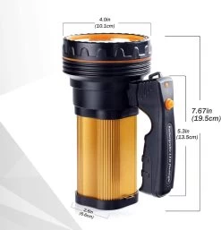 ALFLASH Lampe De Poche Rechargeable Lanterne Puissante 8000 Lumens 6000 MAh LED Super Lumineux Imperméable Plein Air Projecteur De Spotlight Lampe De Poche Portable Projecteur (Or) -Magasin D'Équipement De Plein Air 1152x1200 3