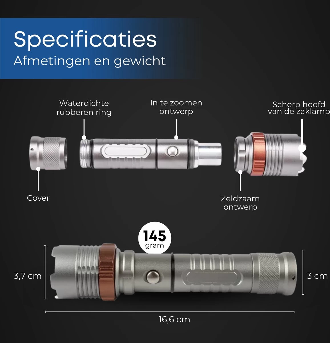 Rebela | Lampe De Poche Led Rechargeable | Lampe De Poche Rechargeable | Avec Batterie Rechargeable | 1000 Lumens | Haut-Moyen-Bas-Strobe-SOS | Aluminium | Lampe De Poche De Police à LED T6 D' Defense 7 Rebela | Lampe De Poche Led Rechargeable | Lampe De Poche Rechargeable | Avec Batterie Rechargeable | 1000 Lumens | Haut-Moyen-Bas-Strobe-SOS | Aluminium | Lampe De Poche De Police à LED T6 D' Defense – Image 5