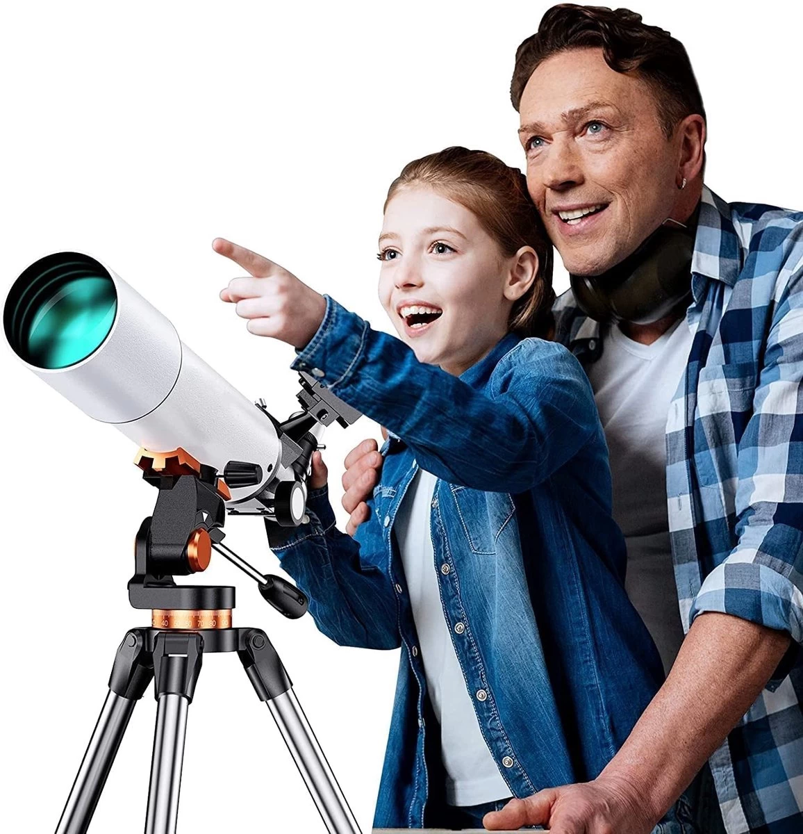 Télescope SPACEBRAIN® Pour Adultes, Ouverture De 80 Mm Et Distance Focale De 500 Mm, Télescope Réfracteur D'astronomie Professionnel Pour Enfants Et Débutants, Avec Monture AZ, 3 Oculaires Et Adaptateur Pour Smartphone. 6 Télescope SPACEBRAIN® Pour Adultes, Ouverture De 80 Mm Et Distance Focale De 500 Mm, Télescope Réfracteur D'astronomie Professionnel Pour Enfants Et Débutants, Avec Monture AZ, 3 Oculaires Et Adaptateur Pour Smartphone. – Image 4