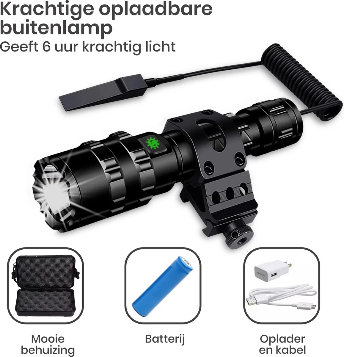 Lampe De Poche LED Rechargeable - Lampe De Poche Militaire Avec Boîte De Rangement Et Rechargeable USB - Fonction Zoom - Étanche 10 Lampe De Poche LED Rechargeable - Lampe De Poche Militaire Avec Boîte De Rangement Et Rechargeable USB - Fonction Zoom - Étanche – Image 8