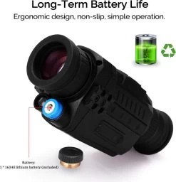 DrPhone Monoculaire Vision Nocturne 720P - 5X35 - Vision Nocturne Optique Numérique - Infrarouge HD Avec Photo/Vidéo Enregistrement/Lecture/Fonction - Zwart -Magasin D'Équipement De Plein Air 1159x1200 3