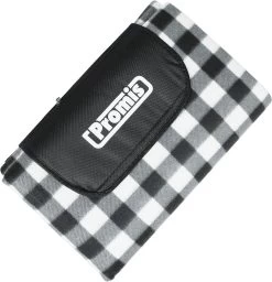 Promis - Couverture De Pique-nique XL Imperméable - 200 X 200 Cm - Zwart / Wit / Grijs - Avec Poignée