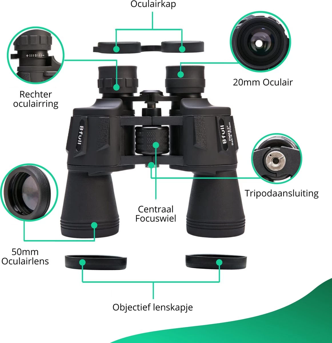 Bfull®️ - Jumelles Avec étui De Transport - Jumelles Compactes Pour Adulte - Jumelles - Fonction De Vision Nocturne - 12x50 / 480g / Zwart 11 Bfull®️ - Jumelles Avec étui De Transport - Jumelles Compactes Pour Adulte - Jumelles - Fonction De Vision Nocturne - 12x50 / 480g / Zwart – Image 9
