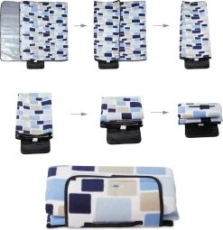 Relaxdays Couverture De Pique-nique - Hydrofuge - Couverture De Pique-nique - Tapis D'extérieur - Bleu - XXL -Magasin D'Équipement De Plein Air 1164x1200 3