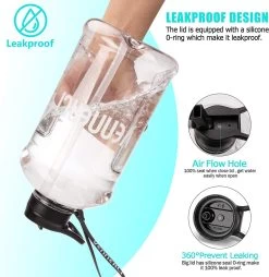 Bouteille D'eau, Bouteille D'eau De Sport 2,2 L Avec Marqueur De Temps De Motivation, Plastique Non Toxique, Bouteille De Boisson étanche Sans BPA, Pour Le Sport, Le Vélo, Le Camping -Magasin D'Équipement De Plein Air 1165x1200 2