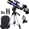 Télescope Pour Enfants Et Débutants - Ouverture De 70 Mm, Télescope Réfracteur Astronomique Portable Pour L'observation De La Lune Avec Adaptateur Pour Smartphone, Sac à Dos Et Trépied Réglable