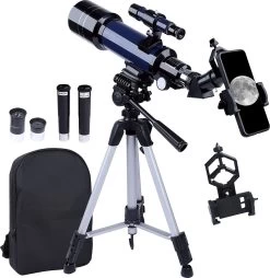 Télescope Pour Enfants Et Débutants - Ouverture De 70 Mm, Télescope Réfracteur Astronomique Portable Pour L'observation De La Lune Avec Adaptateur Pour Smartphone, Sac à Dos Et Trépied Réglable