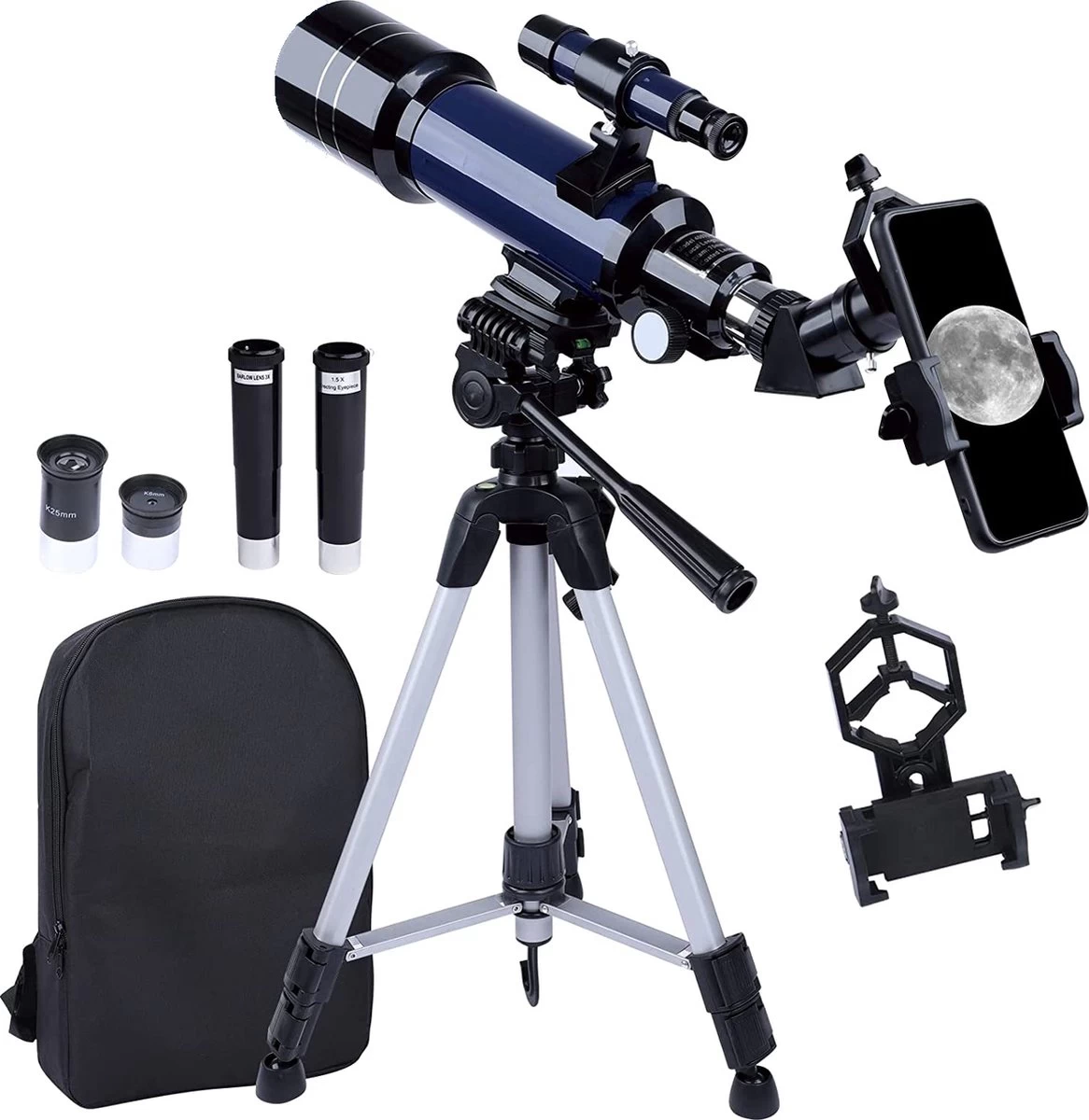 Télescope Pour Enfants Et Débutants - Ouverture De 70 Mm, Télescope Réfracteur Astronomique Portable Pour L'observation De La Lune Avec Adaptateur Pour Smartphone, Sac à Dos Et Trépied Réglable 3 Télescope Pour Enfants Et Débutants - Ouverture De 70 Mm, Télescope Réfracteur Astronomique Portable Pour L'observation De La Lune Avec Adaptateur Pour Smartphone, Sac à Dos Et Trépied Réglable