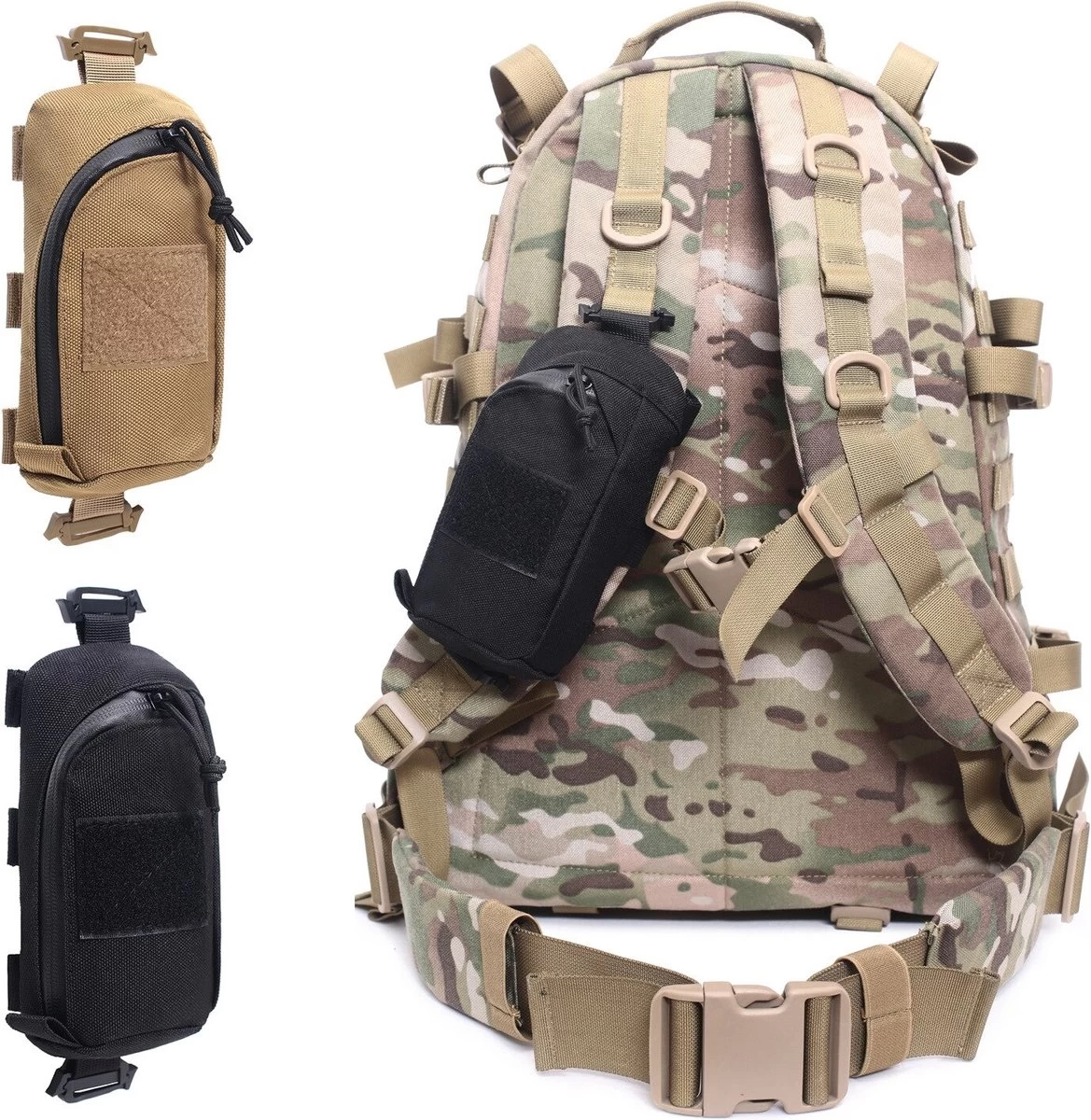 WiseGoods Luxe Water Bottle Holder Backpack - Plein Air Tool - Camping - Camping - Voyages - Tactical Survie Tools - Randonnée - Zwart 7 WiseGoods Luxe Water Bottle Holder Backpack - Plein Air Tool - Camping - Camping - Voyages - Tactical Survie Tools - Randonnée - Zwart – Image 5