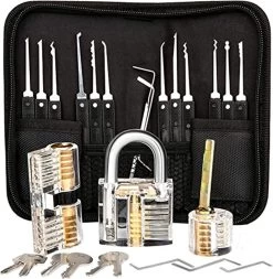 Lock Premium Lockpick Set - 20 Pièces - Comprend 3 Serrures Transparentes - Crochetage Pour Débutants Et Professionnels