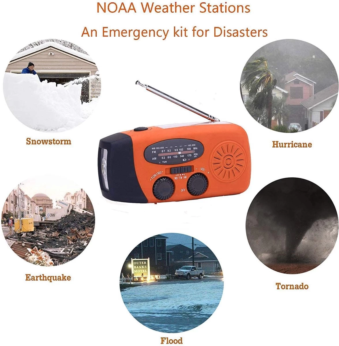 LAMPE DE POCHE, AM/ FM, Radio D'urgence Avec Manivelle, Banque Power Rechargeable 2000 MAh, Chargeur De Téléphone Portable USB, Alarme SOS 4 LAMPE DE POCHE, AM/ FM, Radio D'urgence Avec Manivelle, Banque Power Rechargeable 2000 MAh, Chargeur De Téléphone Portable USB, Alarme SOS – Image 2