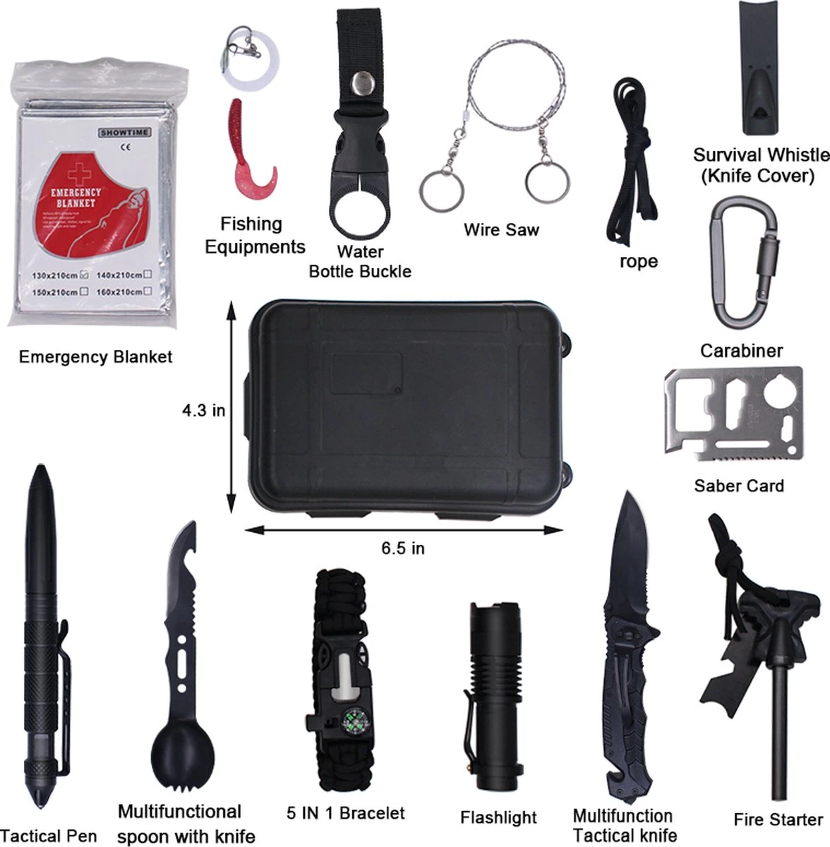 Kit De Survie - Kit De Camping - 61 Outils Multifonctions En 1 - Kit De Survie - 15 éléments En 1 - Compact - Camping En Plein Air - Kit D'urgence - Kit De Survie - Camping 13 Kit De Survie - Kit De Camping - 61 Outils Multifonctions En 1 - Kit De Survie - 15 éléments En 1 - Compact - Camping En Plein Air - Kit D'urgence - Kit De Survie - Camping – Image 11