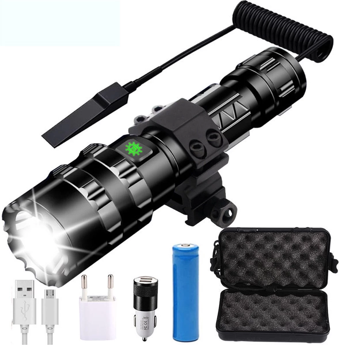 Lampe De Poche LED Rechargeable - Lampe De Poche Militaire Avec Boîte De Rangement Et Rechargeable USB - Fonction Zoom - Étanche 3 Lampe De Poche LED Rechargeable - Lampe De Poche Militaire Avec Boîte De Rangement Et Rechargeable USB - Fonction Zoom - Étanche