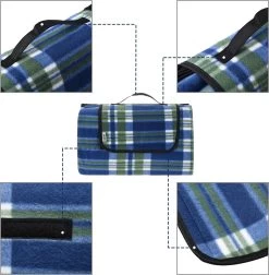 Couverture De Pique-nique Avec Poignée - Thermo-isolante Et Imperméable Multicolore 150x195 Cm Bleu -Magasin D'Équipement De Plein Air 1178x1200 5