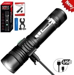 Aukelly Lampe De Poche LED Lampe De Poche Puissante Lampe De Poche Rechargeable Lampe De Poche Puissante 1000 Lumens, 4 Modes, Zoomable, Lampe De Poche LED Rechargeable Par USB, Batterie 18650 Intégrée [Classe énergétique A+++] -Magasin D'Équipement De Plein Air 1180x1200 2